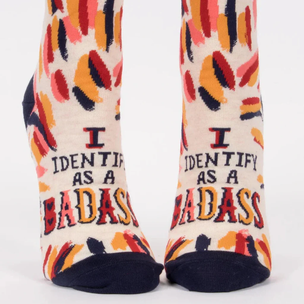 Blue Q : I Identify As A Badass Ankle Socks