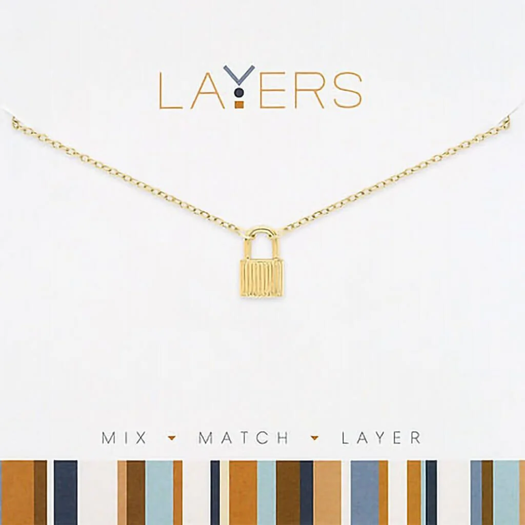 Layers : Gold Padlock Necklace