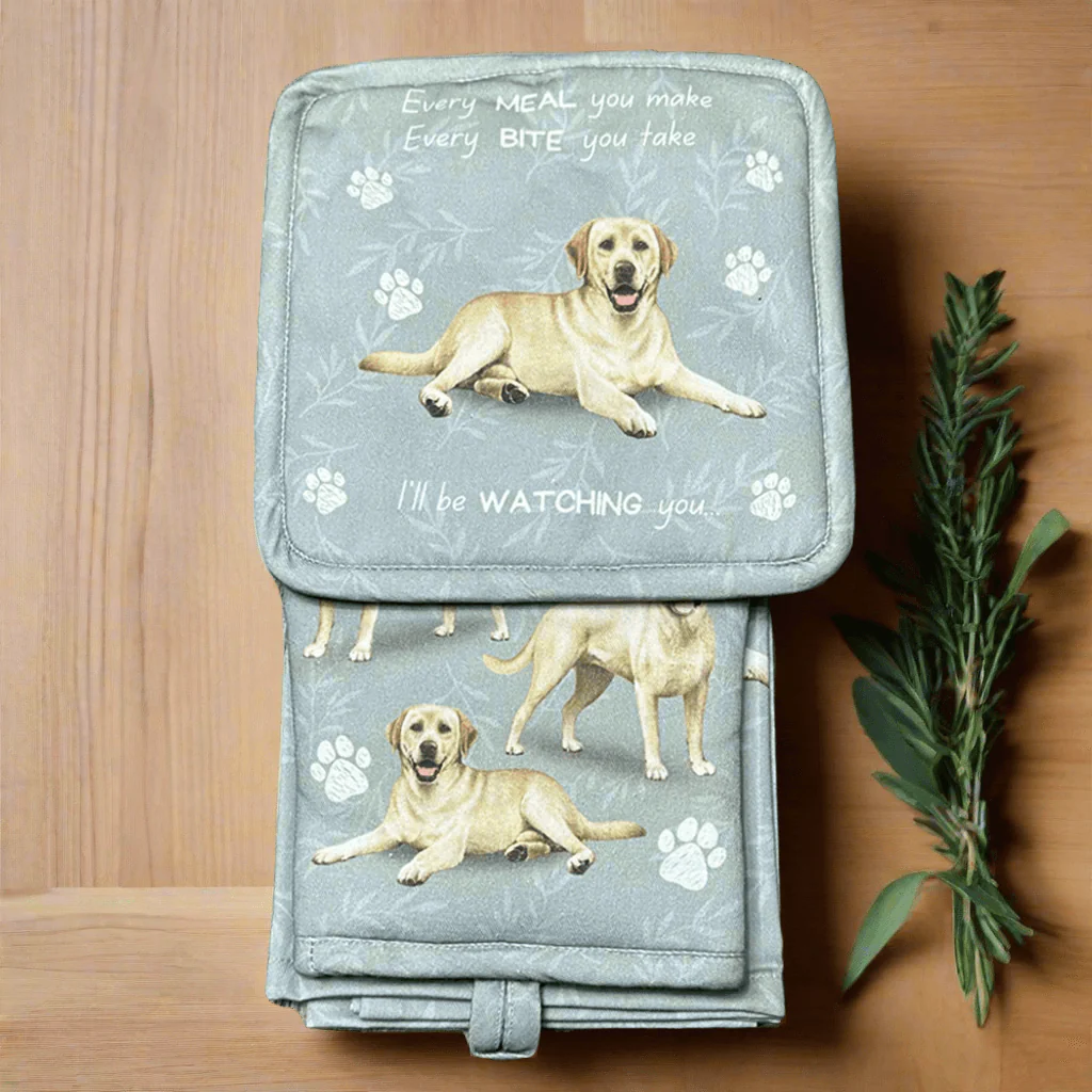 E & S Pets : Oven Mitt Set - Labrador Yellow
