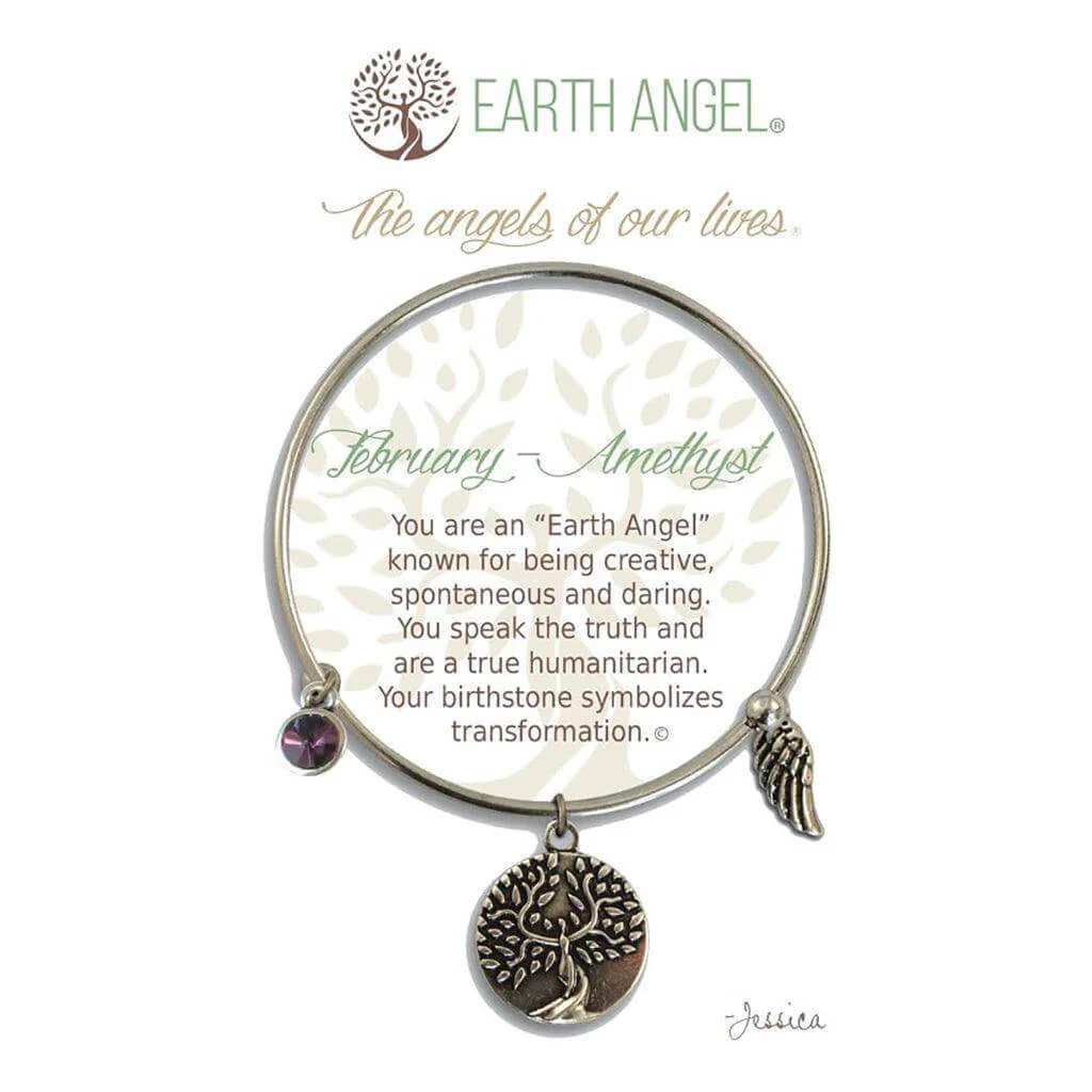 Earth Angel : February - Amethyst Birthstone Bracelet