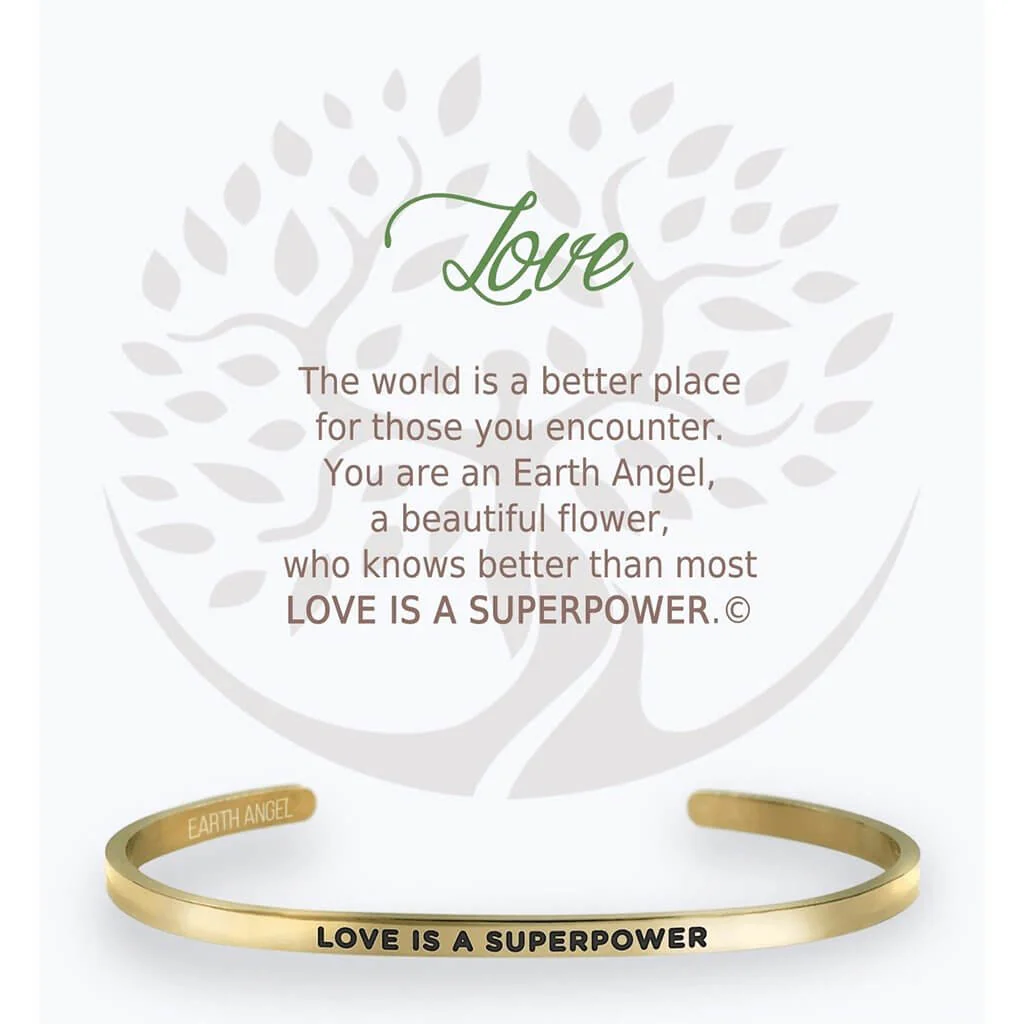 Earth Angel : Love Cuff Bracelet in Gold