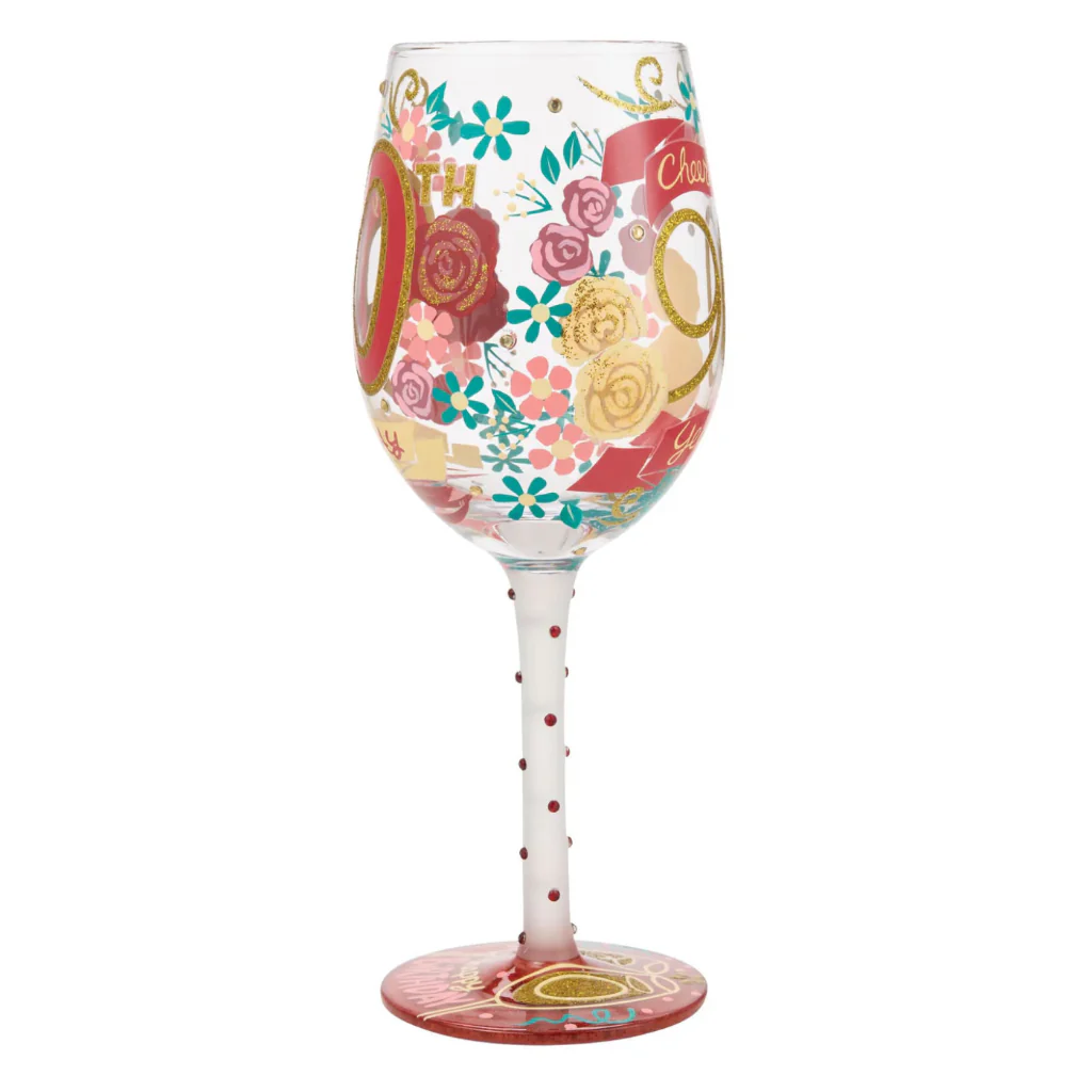 Enesco : Happy 90th Birthday Wine Glass - Image 4