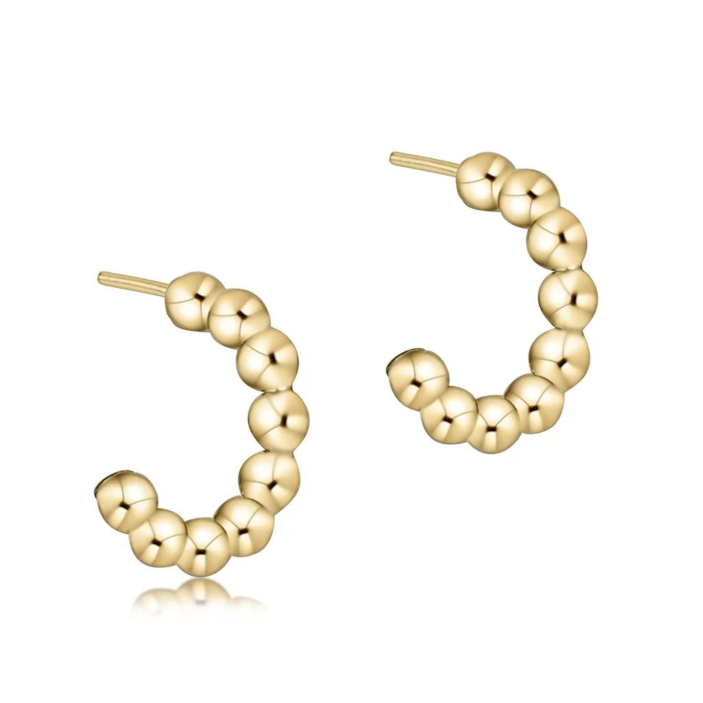 enewton design : Beaded Gold Classic 1" Post Hoop - 4mm
