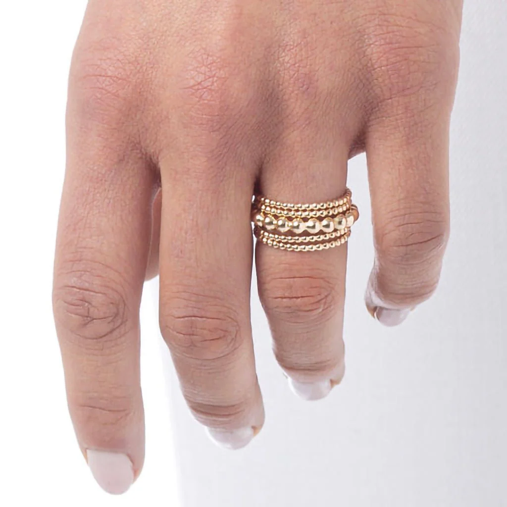 enewton design  :  Classic gold 3mm bead ring - Image 2