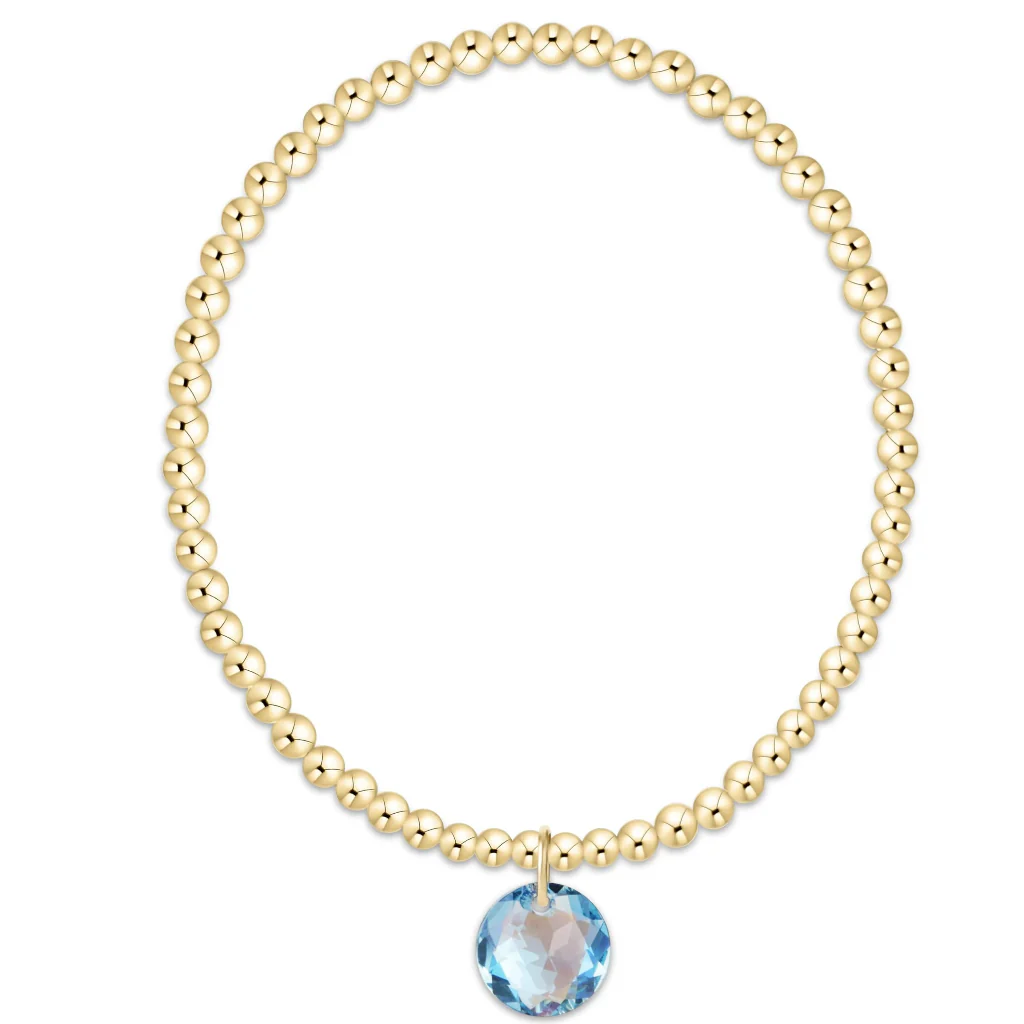 Enewton Design : Classic Gold 3mm Bracelet 6.25" Reflection- Mar Birthstone