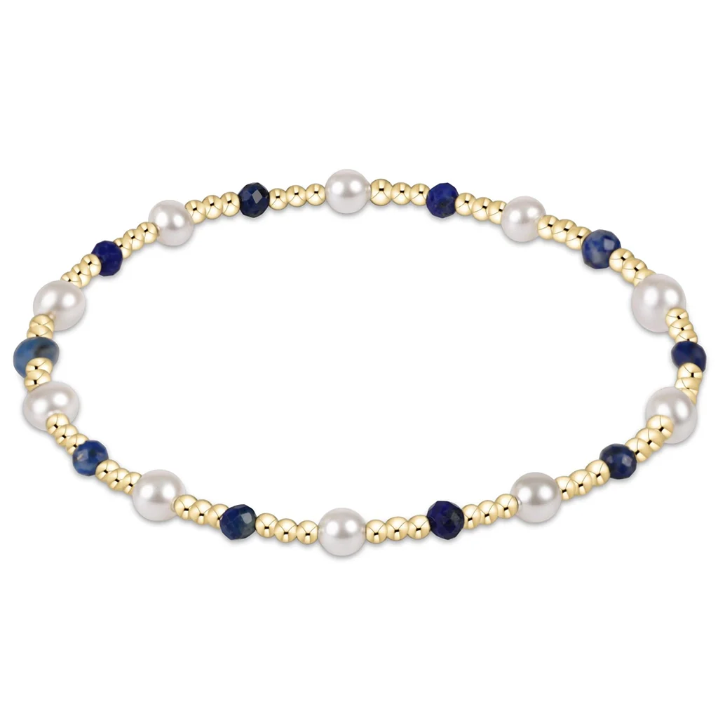 enewton design : Pearl Sincerity Pattern Bead Bracelet 6.25" - 4mm Lapis