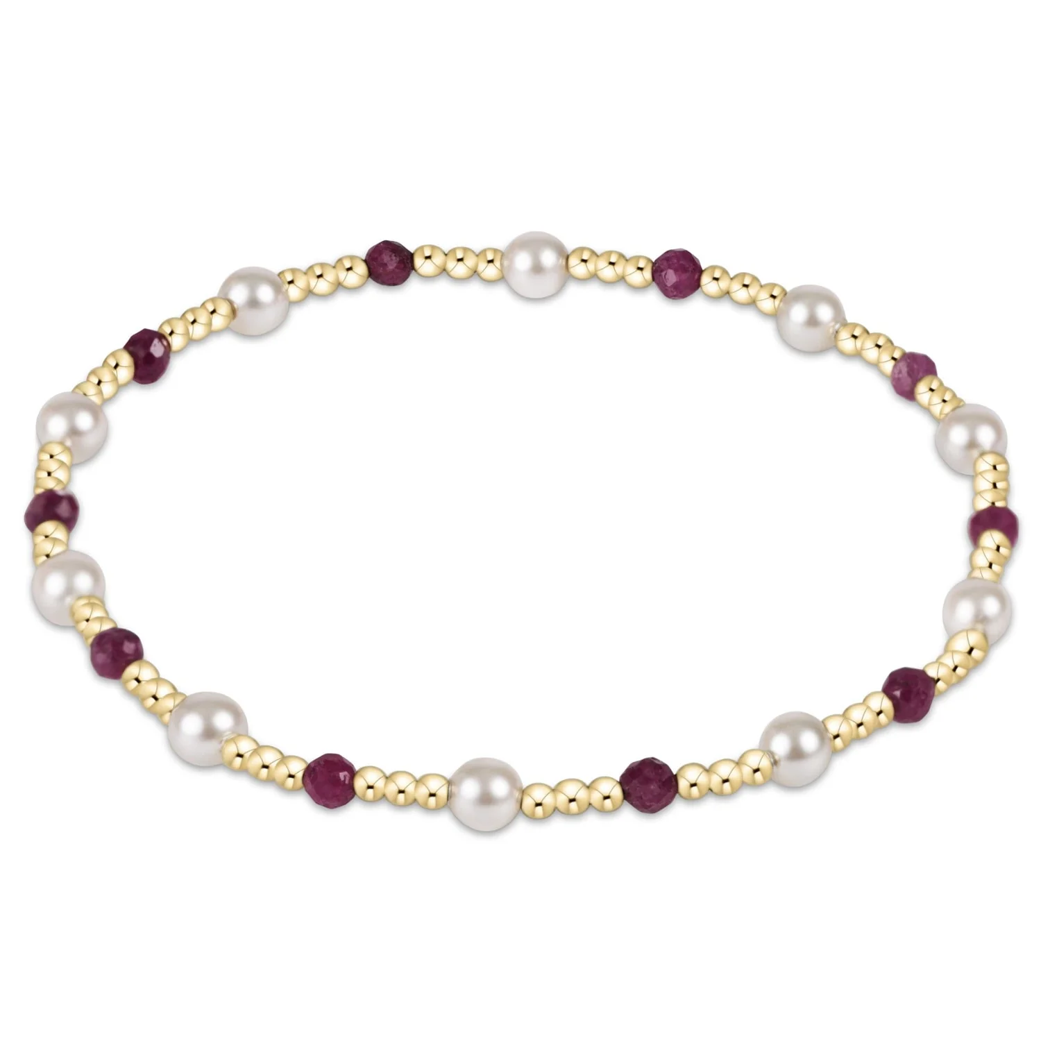 enewton design : Pearl Sincerity Pattern Bead Bracelet 6.25" - 4mm Ruby