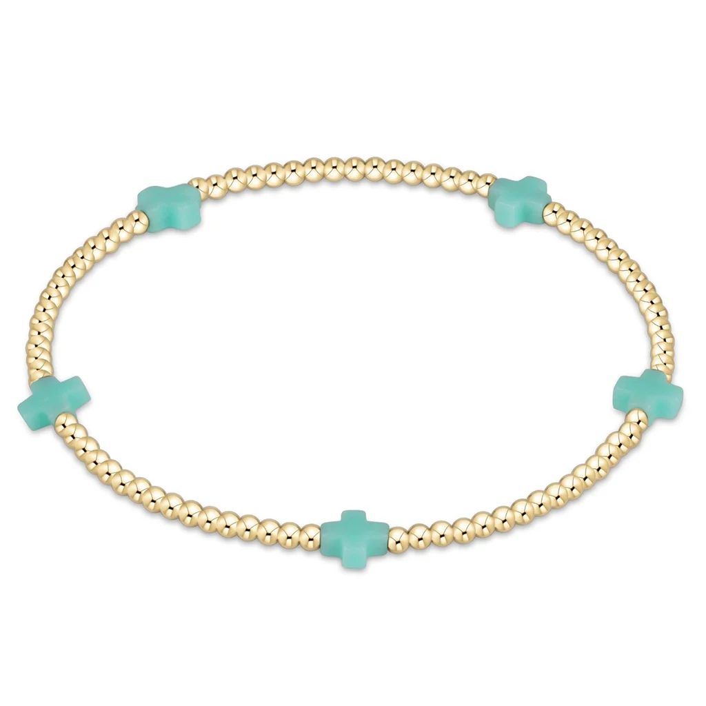 enewton design : Signature Cross Pattern Bracelet 6.25" - 2mm Mint