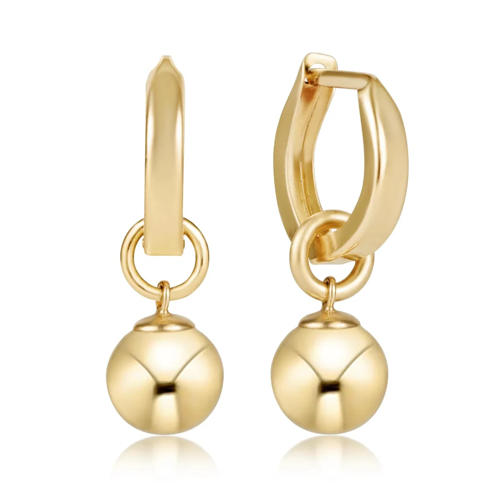 enewton design :  Huggie Gold 0.5" Hoop - Classic Gold 8mm Charm