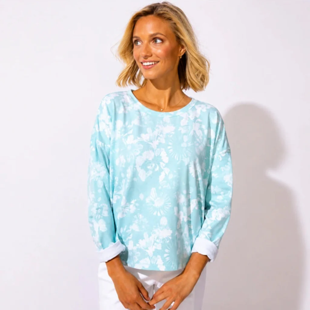 Habitat Clothes : Women's French Terry Pullover - Mint - Image 2