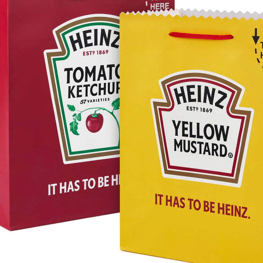 Hallmark : 13" Heinz™ Ketchup and Mustard 2-Pack Large Gift Bag Bundle