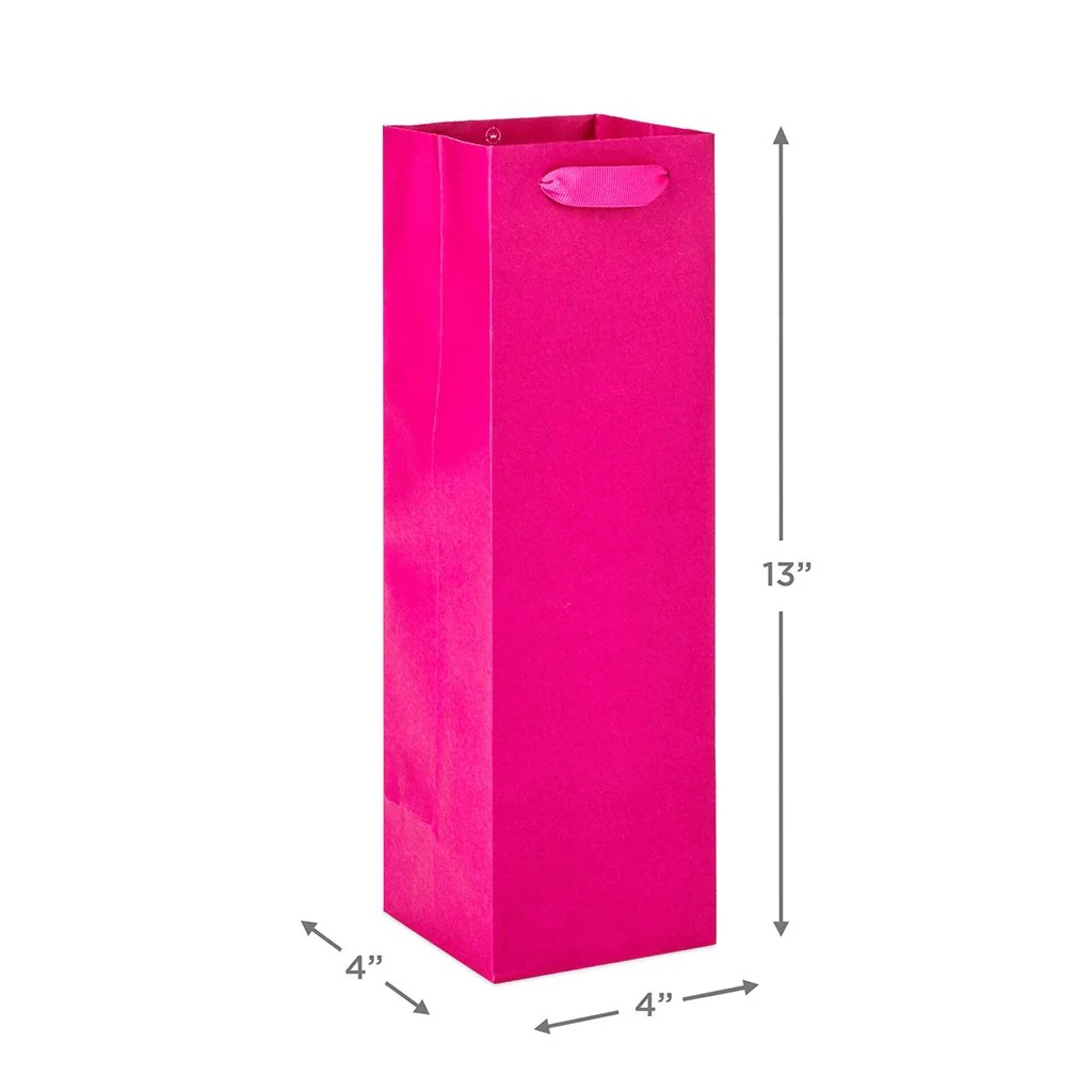 Hallmark : 13" Hot Pink Wine Gift Bag - Image 3