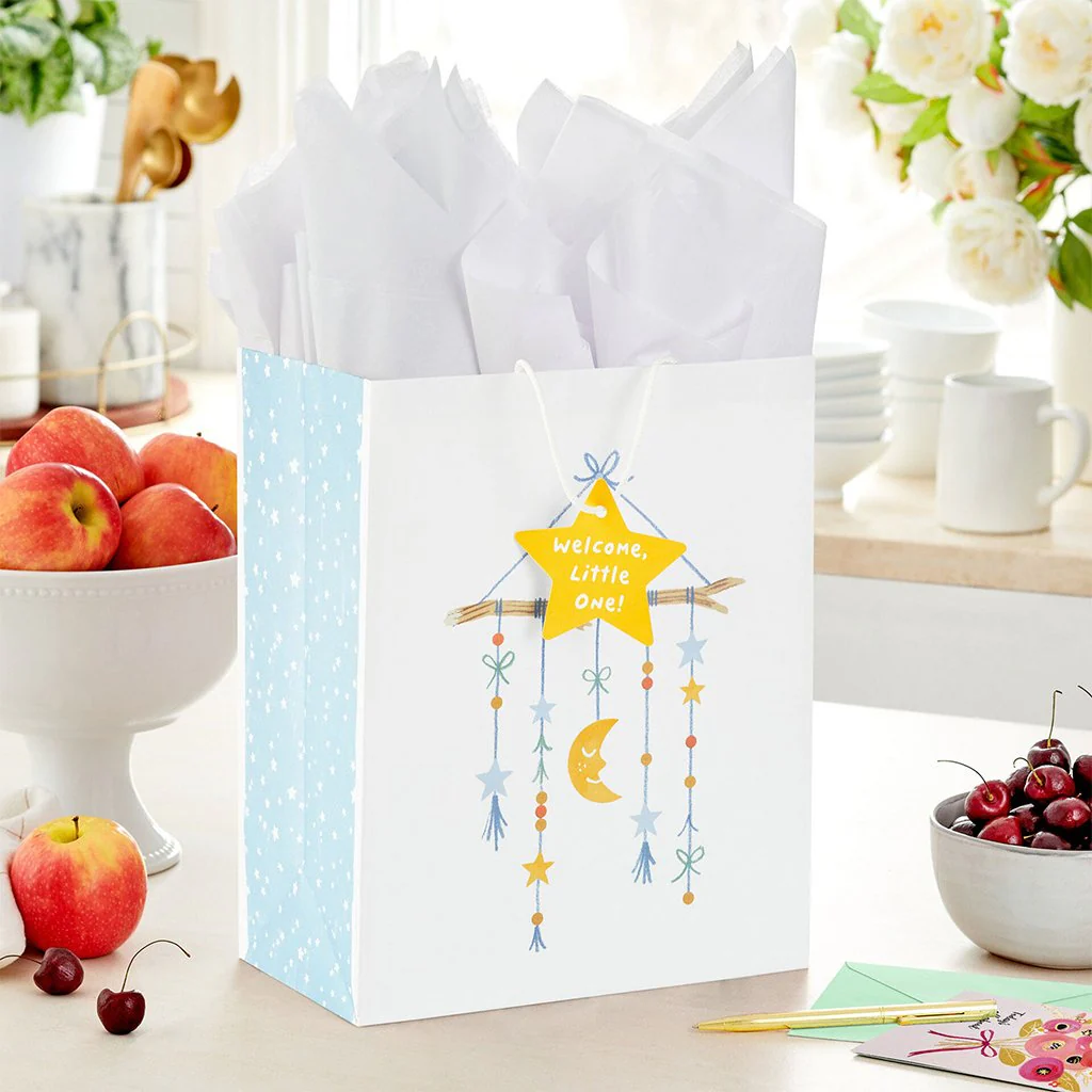 Hallmark : 13" Moon and Stars Large New Baby Gift Bag - Image 2