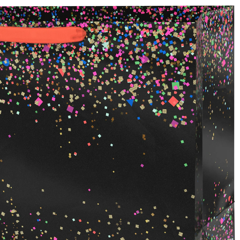 Hallmark : 15" Neon Confetti on Black Extra-Deep Gift Bag - Image 4