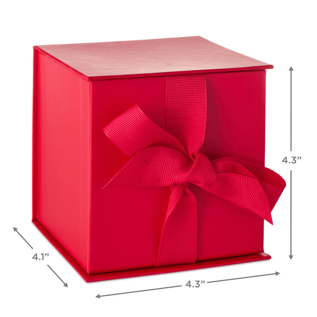 Hallmark : 4.2" Solid Red Small Square Gift Box - Image 3