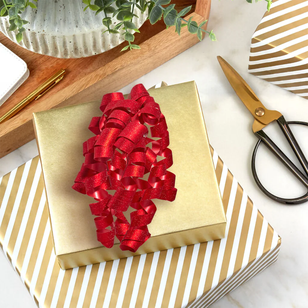 Hallmark : 6.5" Sparkling Red Curly Ribbon Gift Bow