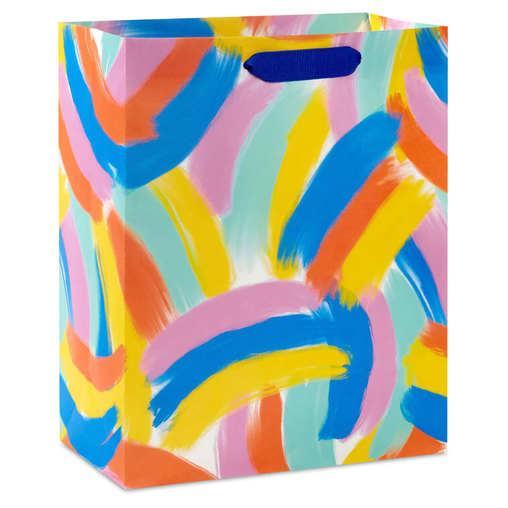 Hallmark : 9.6" Abstract Brushstroke Rainbows Medium Gift Bag - Image 2