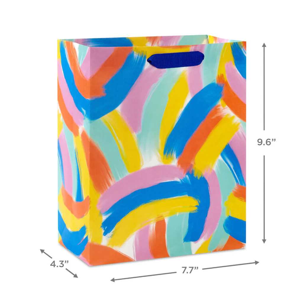 Hallmark : 9.6" Abstract Brushstroke Rainbows Medium Gift Bag - Image 3