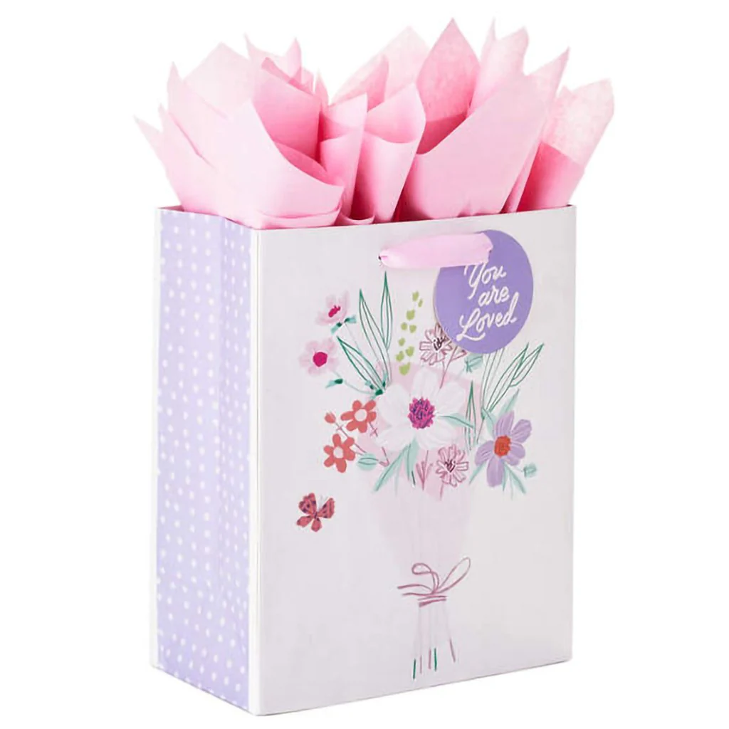 Hallmark : 9.6" Fresh Flower Bouquet Medium Gift Bag With Tissue Paper