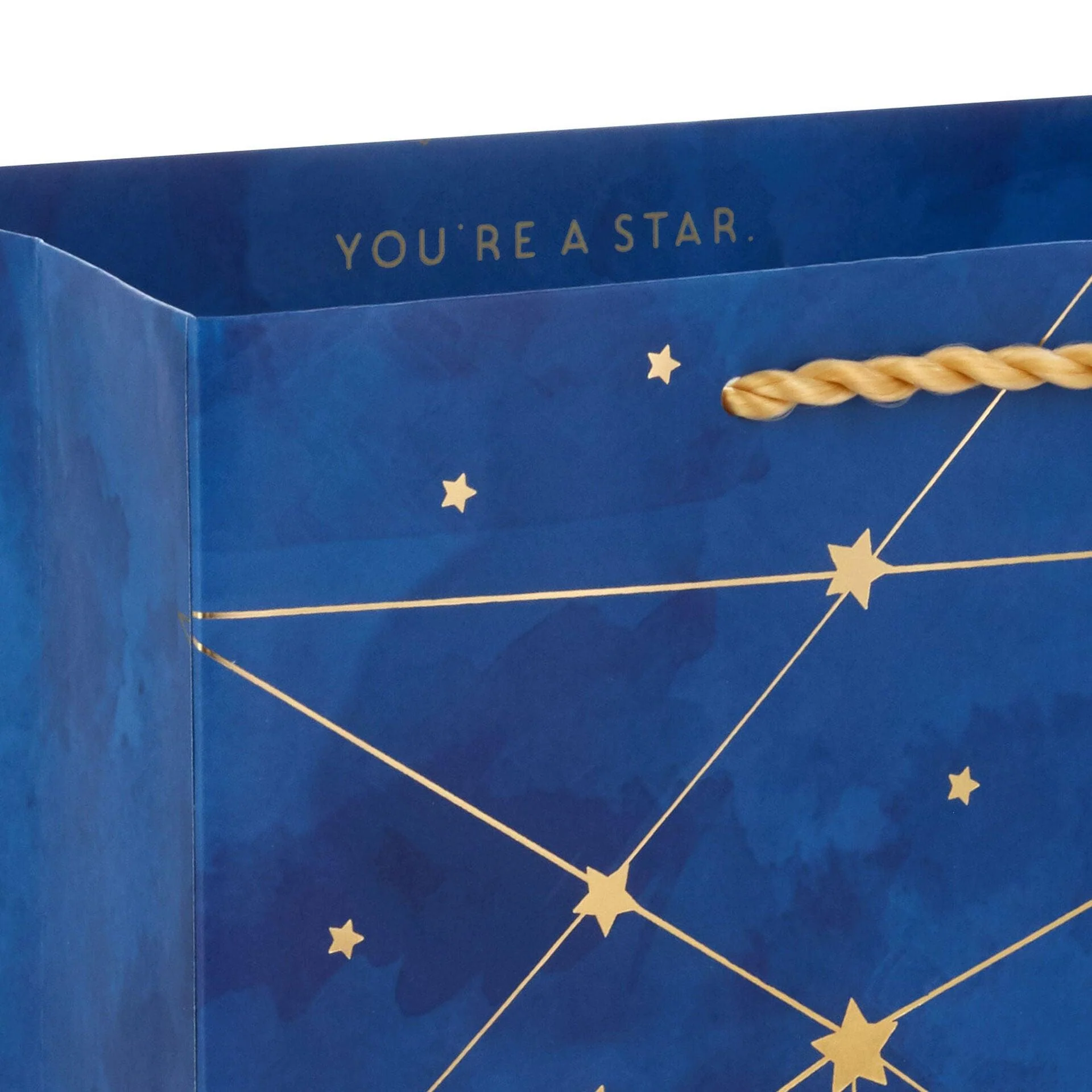 Hallmark : 9.6" Gold Stars on Navy You Shine Medium Gift Bag - Image 5