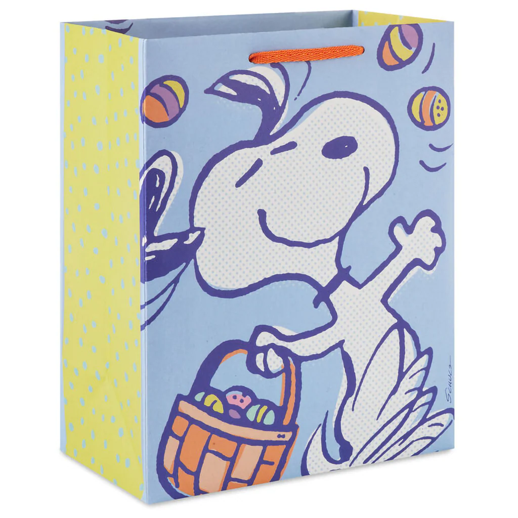 Hallmark : 9.6" Peanuts® Snoopy With a Basket of Easter Eggs Medium Gift Bag