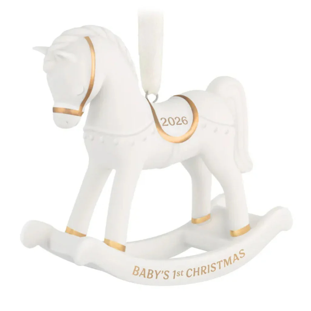Hallmark : 2026 Keepsake  Baby's First Christmas Rocking Horse Porcelain Ornament (31) - Image 2