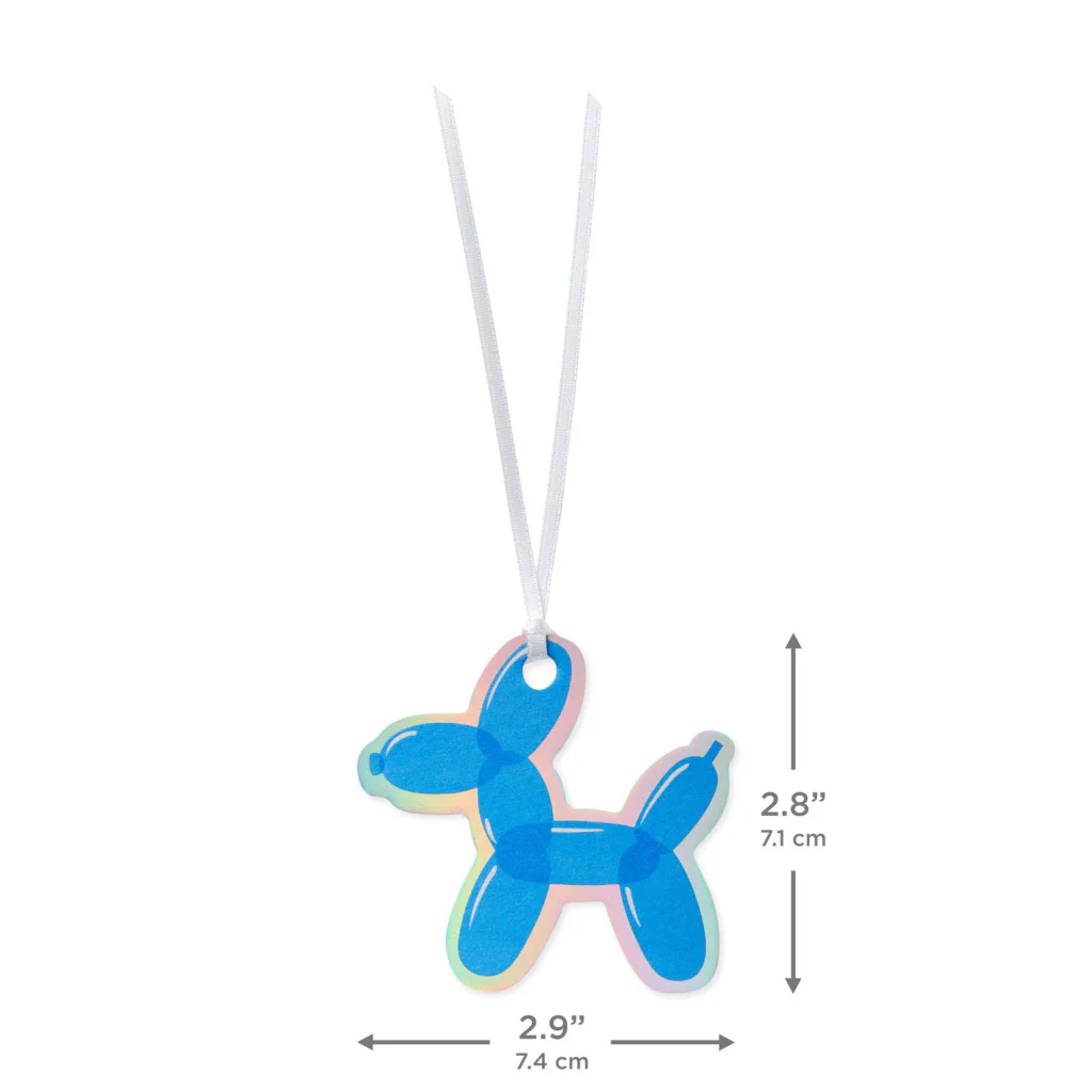 Hallmark : Blue Balloon Dog Die-Cut Gift Tag - Image 2