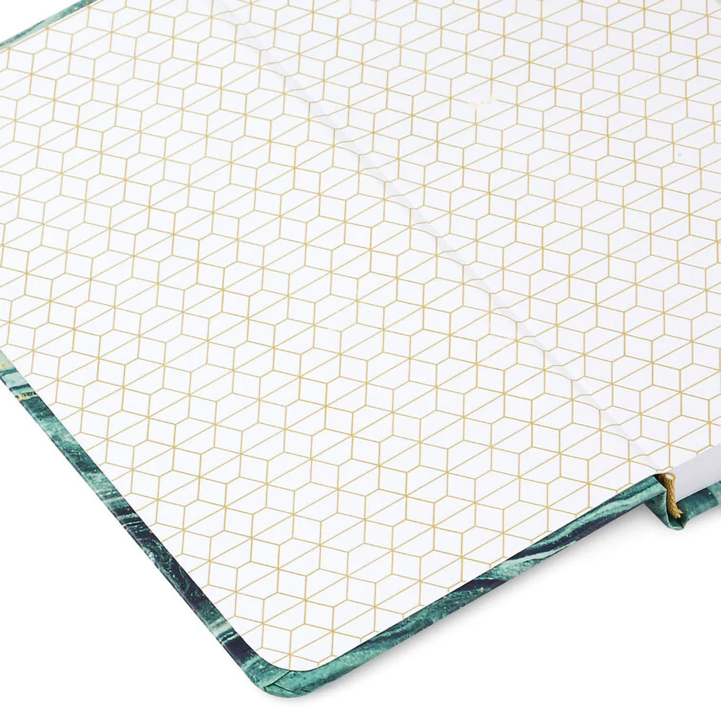 Hallmark : Blue, Green and Gold Marbled Hardcover Slim Journal - Image 4