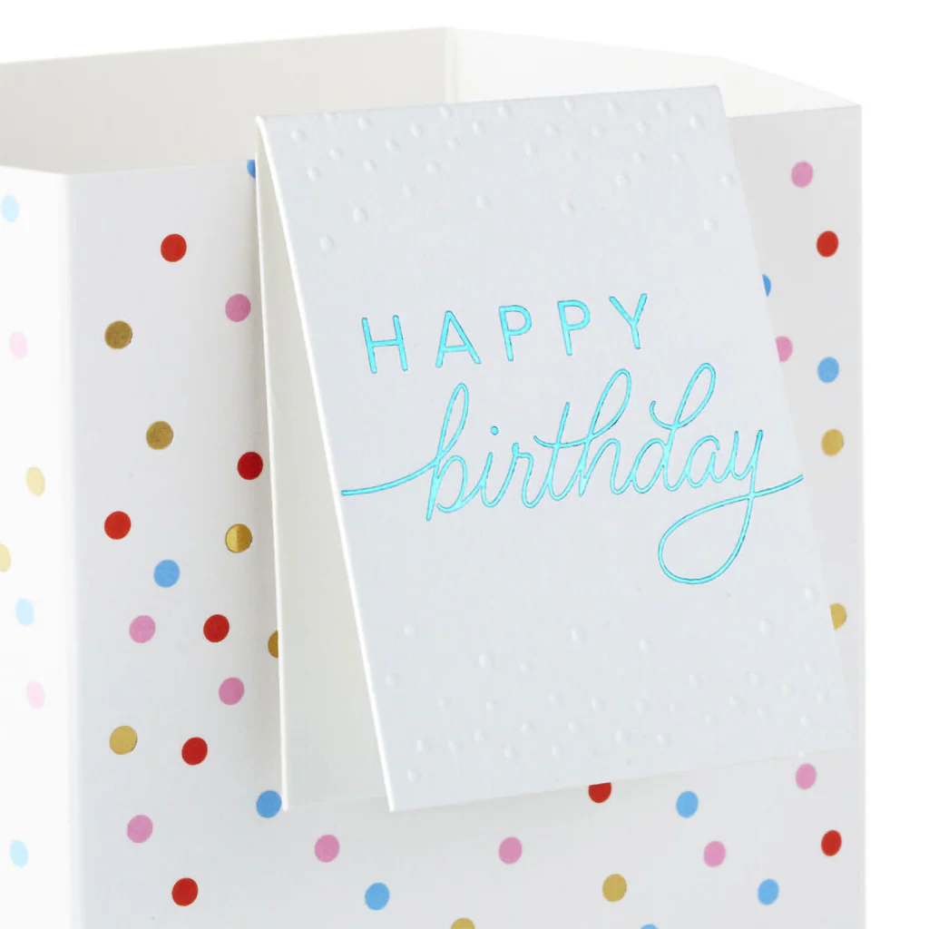 Hallmark : Build-a-Bouquet Gold Polka Dots Pop-Up Paper Vase With Mini Card - Image 9