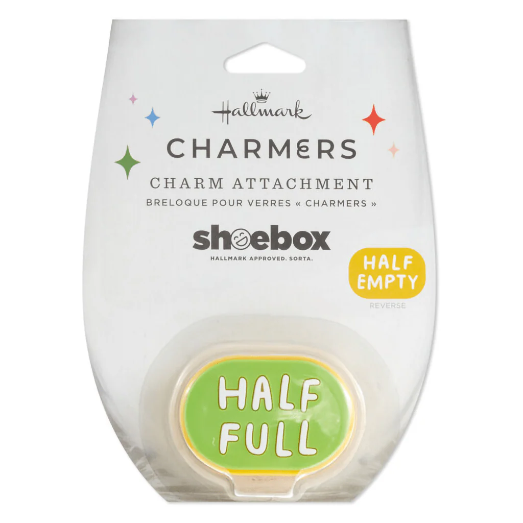Hallmark : Charmers Half Full/Half Empty Funny Silicone Charm, 1.88" W - Image 4