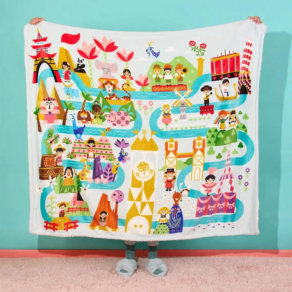 Hallmark : Disney It's a Small World Map Throw Blanket, 60x52