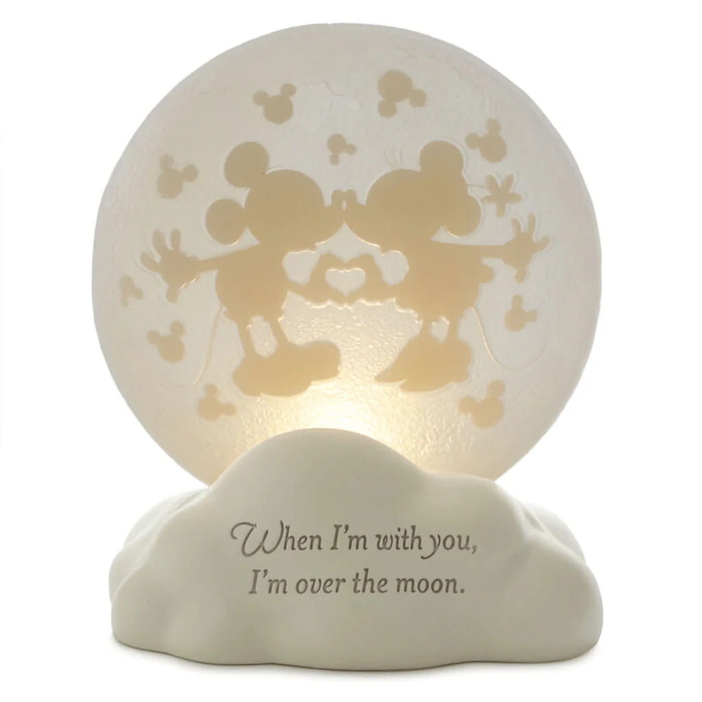 Hallmark : Disney Mickey Mouse and Minnie Mouse Moon Figurine With Light