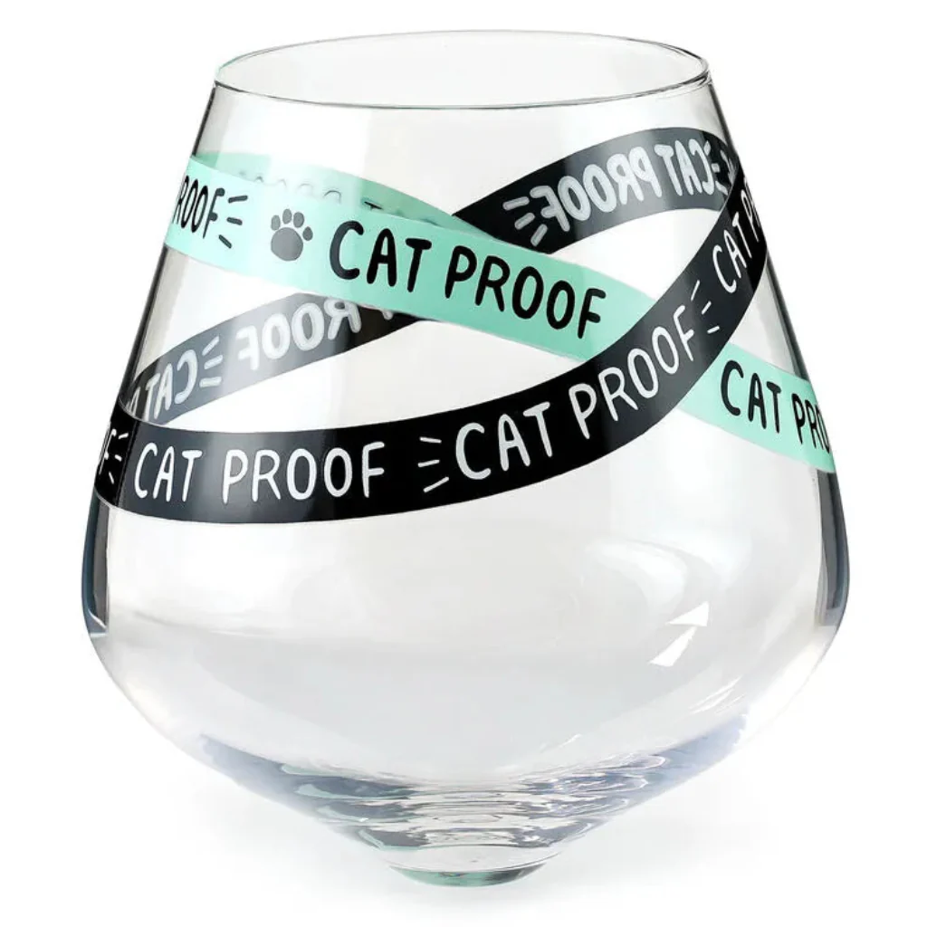 Hallmark : Funny "Cat Proof" Tipped Stemless Wine Glass, 15.5 oz.
