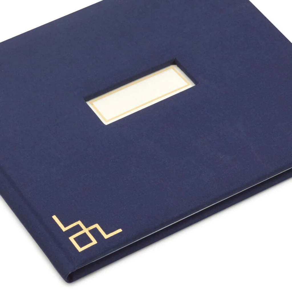 Hallmark : Gold on Navy Linen Customizable Guest Book - Image 2