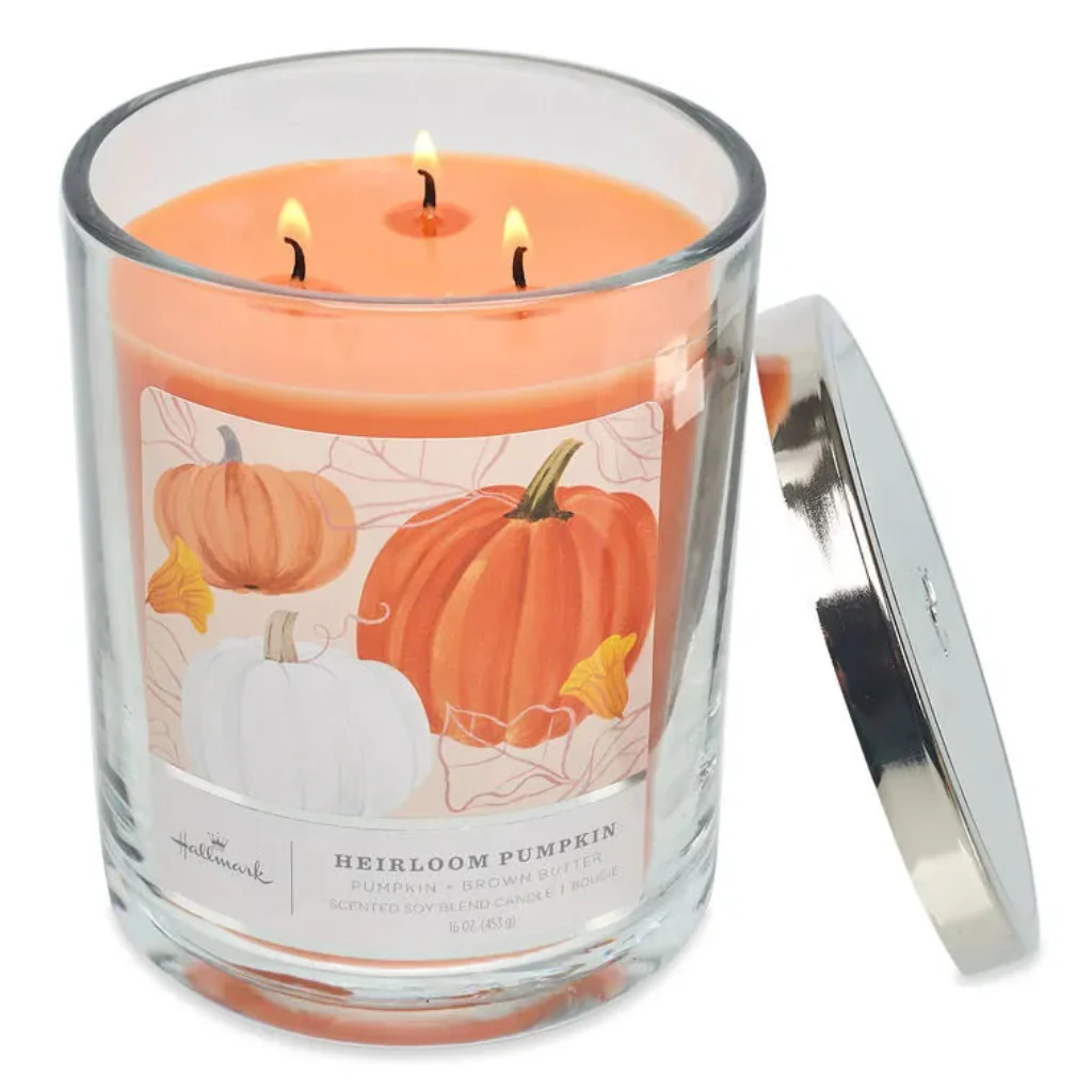 Hallmark : Heirloom Pumpkin Scented, 3-Wick Jar Candle - Image 3