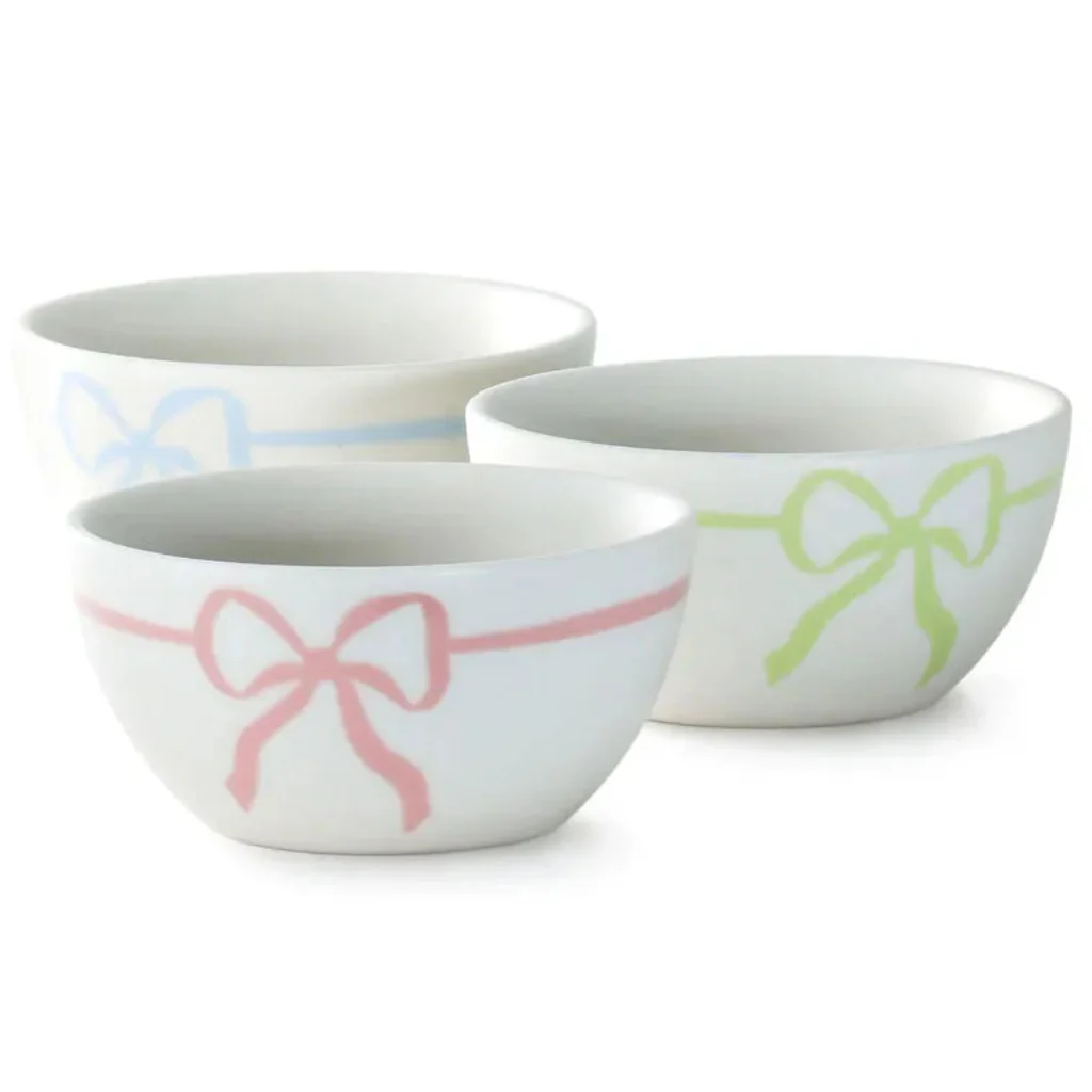 Hallmark : Lacey Chabert Collection Pastel Bow Ceramic Bowls, Set of 3 - Image 3