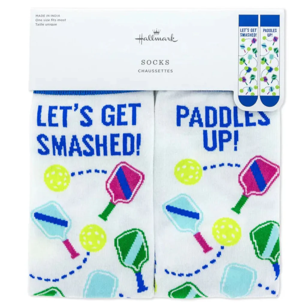 Hallmark : Let's Get Smashed Pickleball Novelty Crew Socks