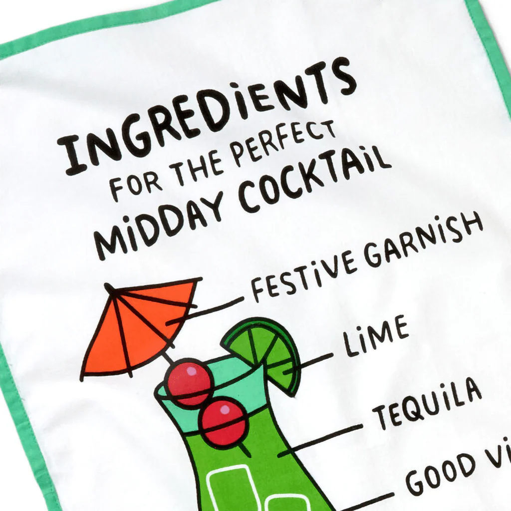Hallmark : Midday Cocktail Funny Tea Towel, 18x26 - Image 4