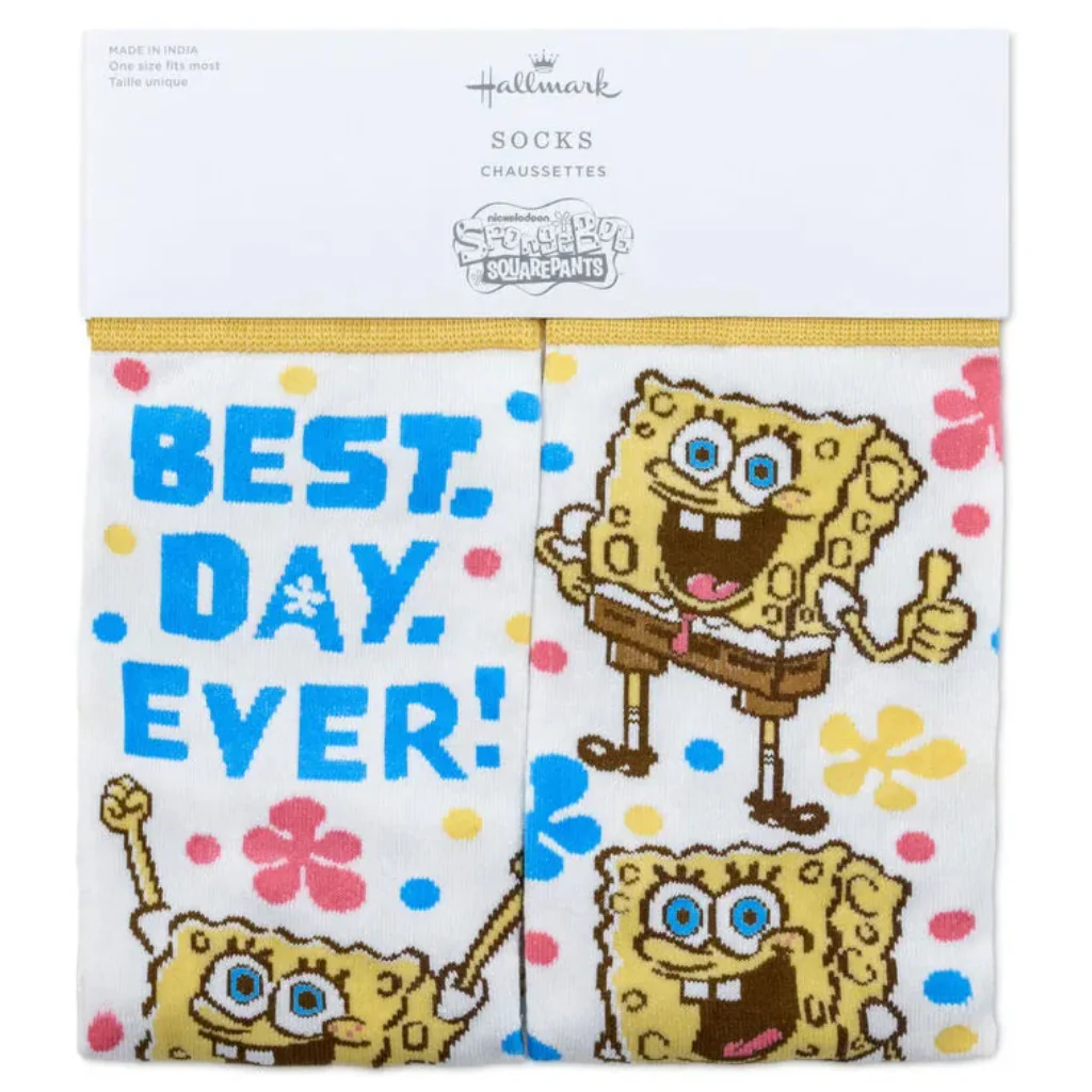 Hallmark : Nickelodeon SpongeBob SquarePants Best Day Ever Novelty Crew Socks