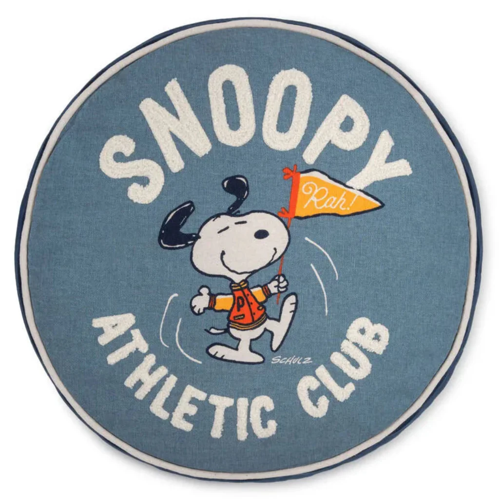 Hallmark : Peanuts® Snoopy Athletic Club Round Pillow, 15.5"