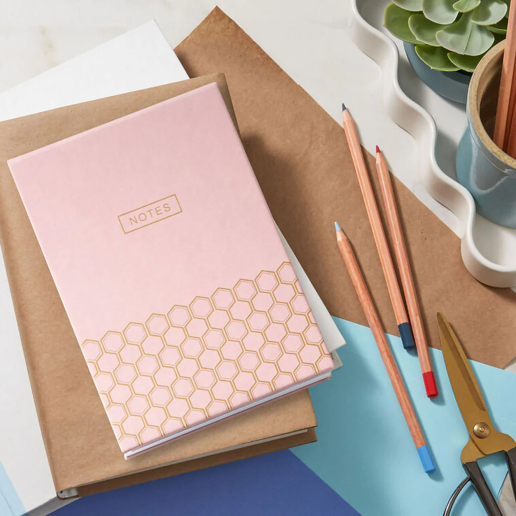 Hallmark : Pink and Gold Honeycomb Faux Leather Large List Pad - Image 5