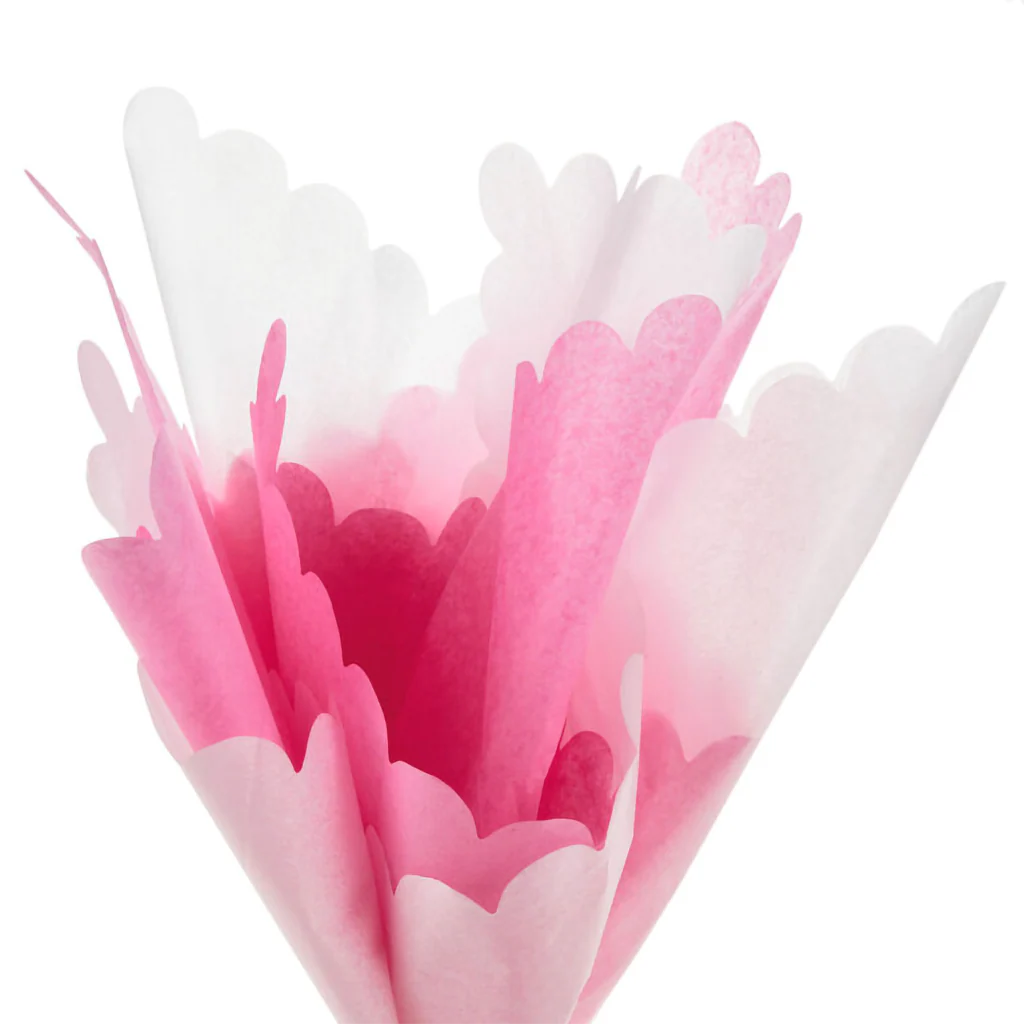 Hallmark : Scalloped Solid Pink and White 2-Pack Tissue Paper, 4 sheets - Image 2