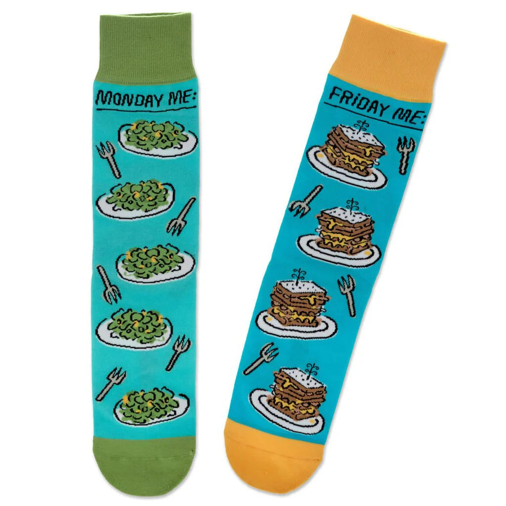 Hallmark : Shoebox Monday vs. Friday Funny Crew Socks