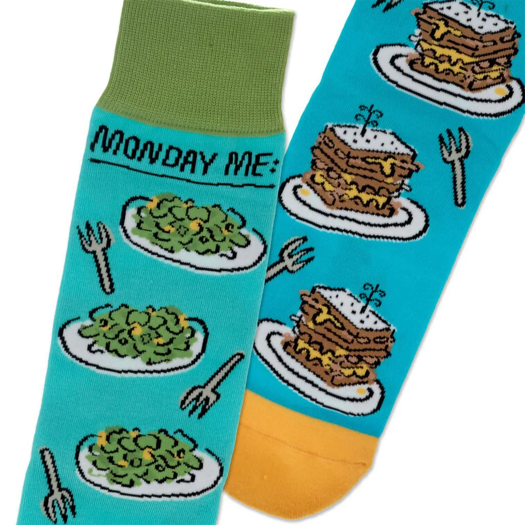 Hallmark : Shoebox Monday vs. Friday Funny Crew Socks - Image 4