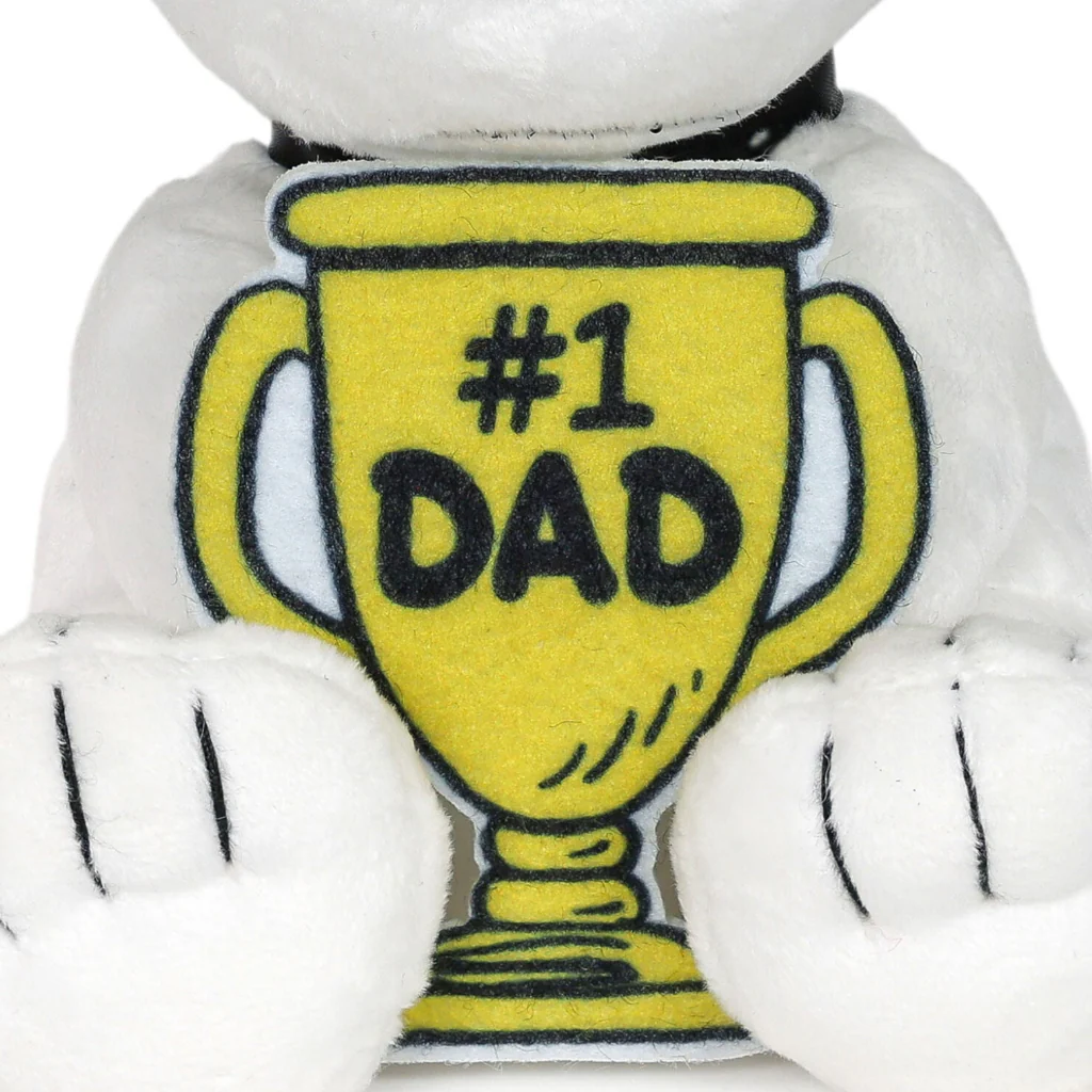 Hallmark : Snoopy Plush With Felt #1 Dad Trophy 6.5" - Image 3