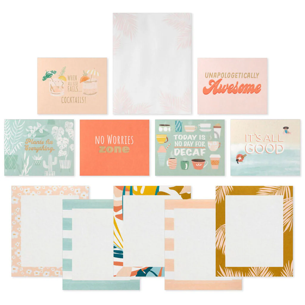 Hallmark : Tropical Garden Memo Cube With Note Pads and Note Cards - Image 4
