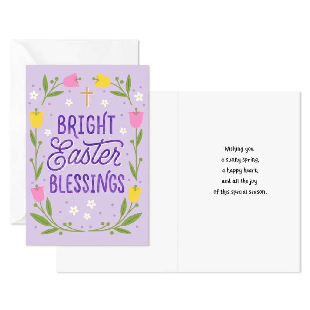 Hallmark : Tulips on Purple Easter Cards Pack - Image 2