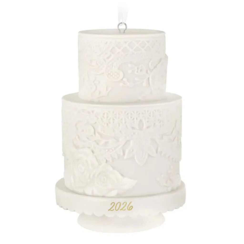 Hallmark : 2026 Keepsake  Wedding Cake Porcelain Ornament (335) - Image 2