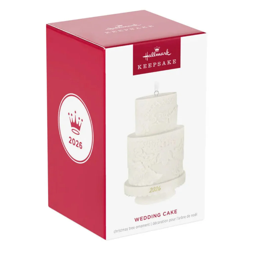 Hallmark : 2026 Keepsake  Wedding Cake Porcelain Ornament (335) - Image 4