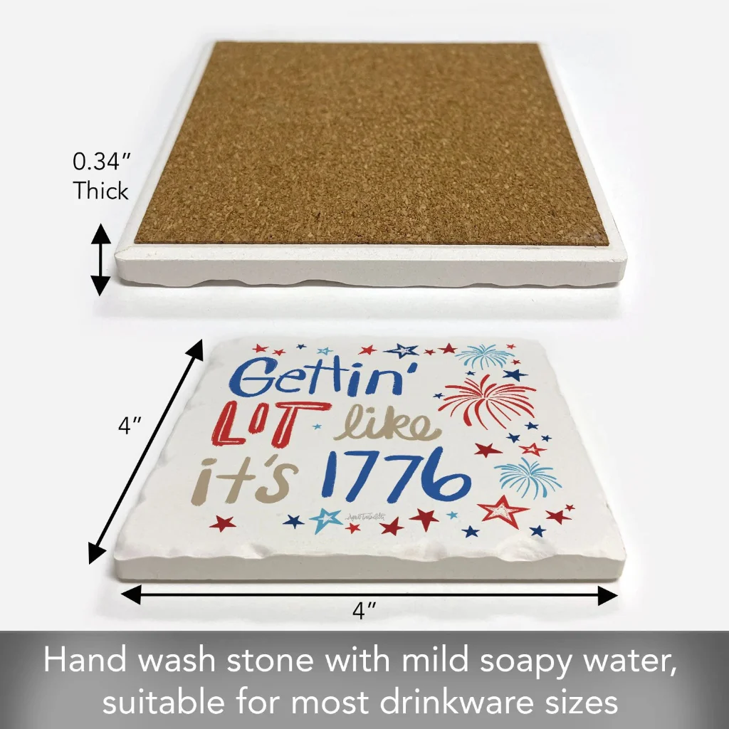 Highland : Get Lit Like 1776 Single Tumbled Tile Coaster - Image 3